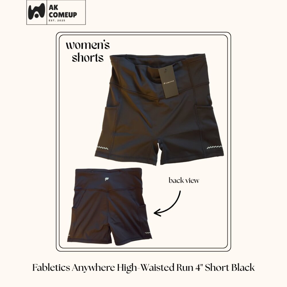 Fabletics Anywhere High-Waisted Run 4" Short Black